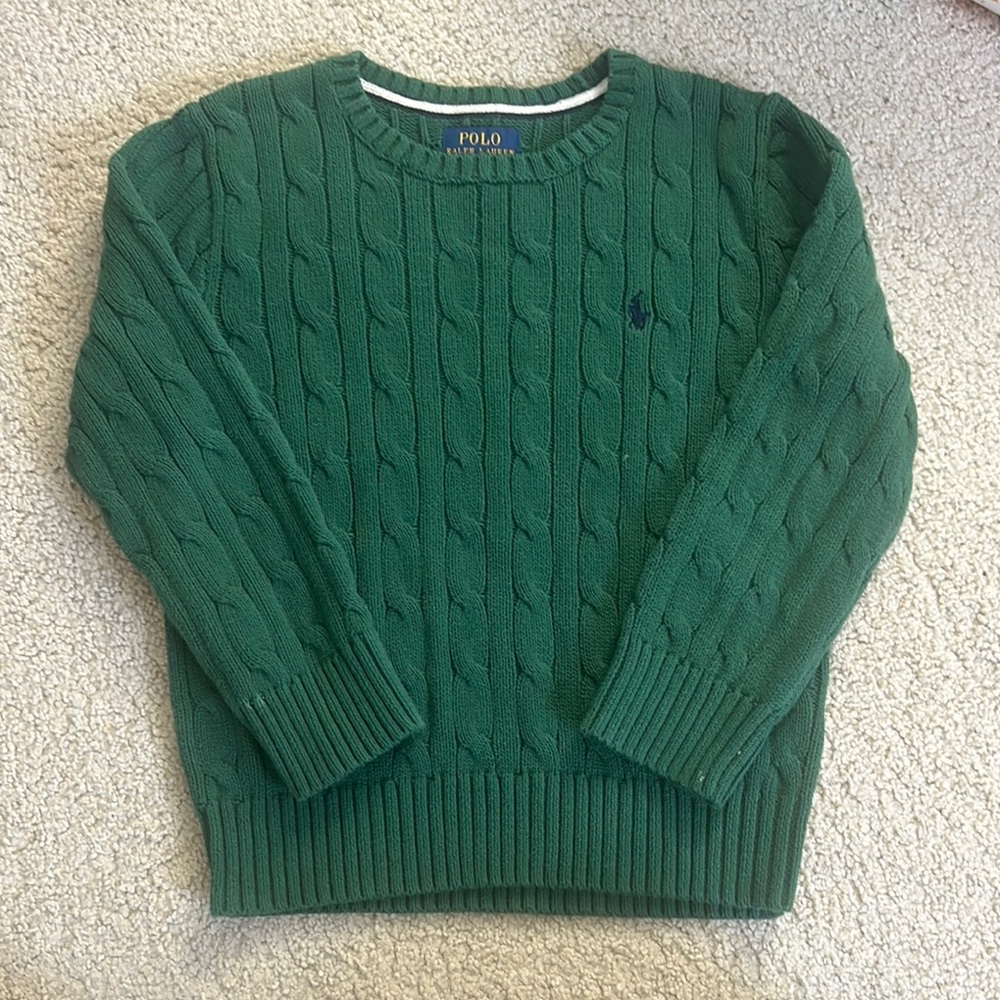 Polo Green Cable Knit Sweater